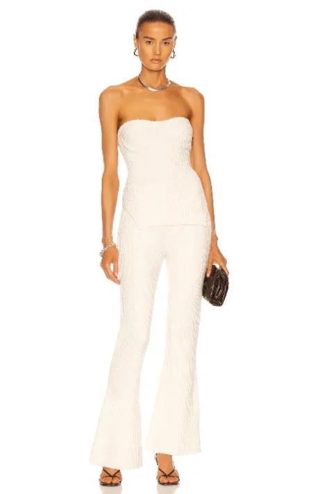 Helmut Lang - Ribbed Bustier Top and Pant in Muslin