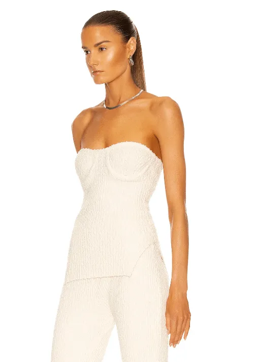 Helmut Lang - Ribbed Bustier Top and Pant in Muslin