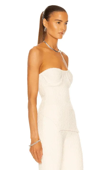 Helmut Lang - Ribbed Bustier Top and Pant in Muslin