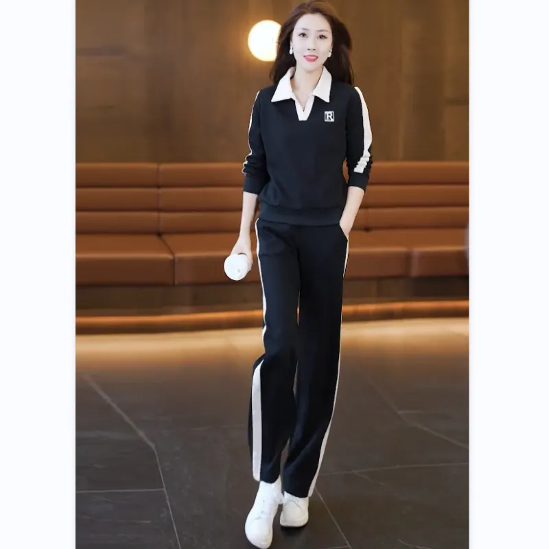 🔥HOT SALE🔥Best Gift for Her - Women's Fashion Casual Lapel Sports Sweatshirt Set