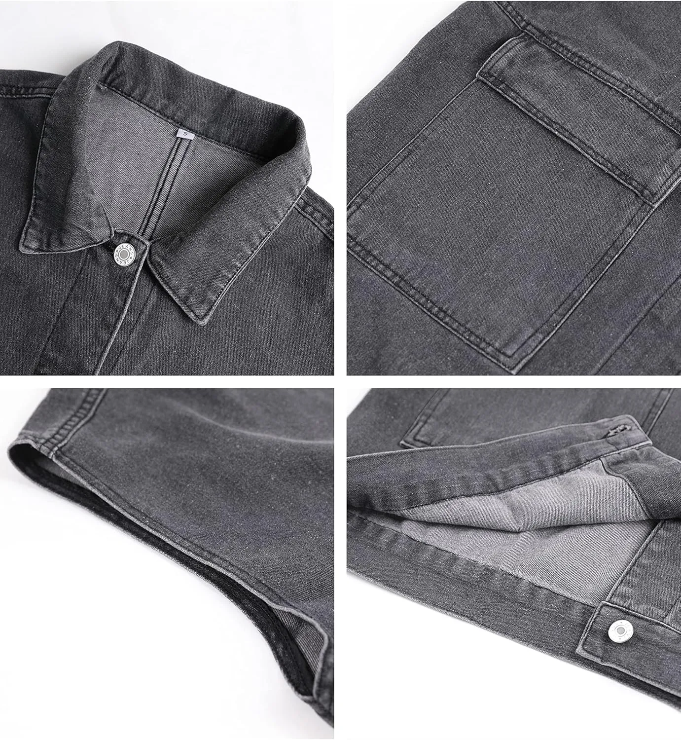 Huaqiao Womens Denim Vest Mid long Jacket Jean Sleeveless Vest with Pockets