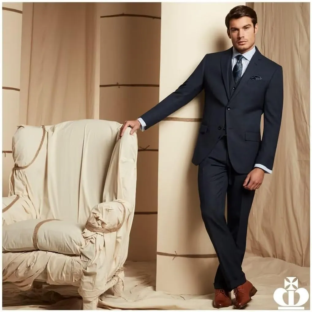HUUTOE Men's 3 Piece Suits Slim Fit Prom Suits for Men Wedding Dress Suit Summer Blazer Jacket Vest Pants Tuxedo Set