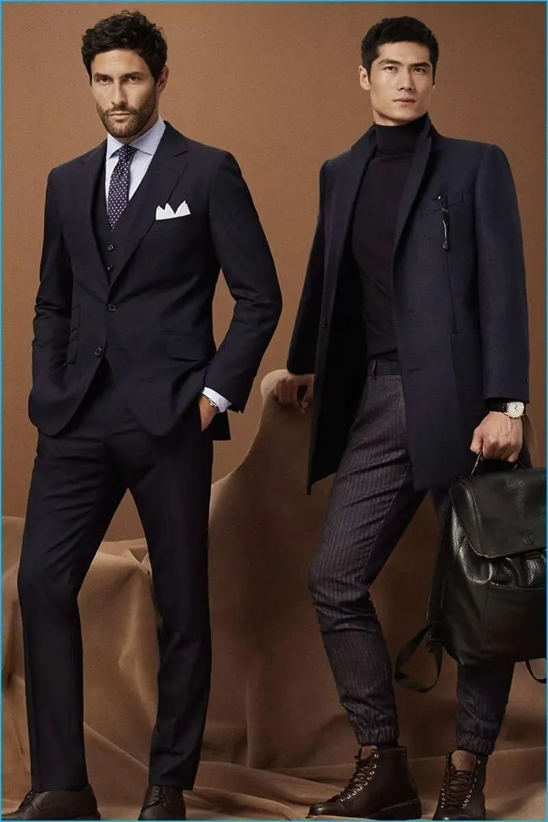 HUUTOE Men's 3 Piece Suits Slim Fit Prom Suits for Men Wedding Dress Suit Summer Blazer Jacket Vest Pants Tuxedo Set