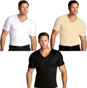 Insta Slim 3 Pack V-Neck, Look Up to 5 Inches Slimmer Instantly, Black