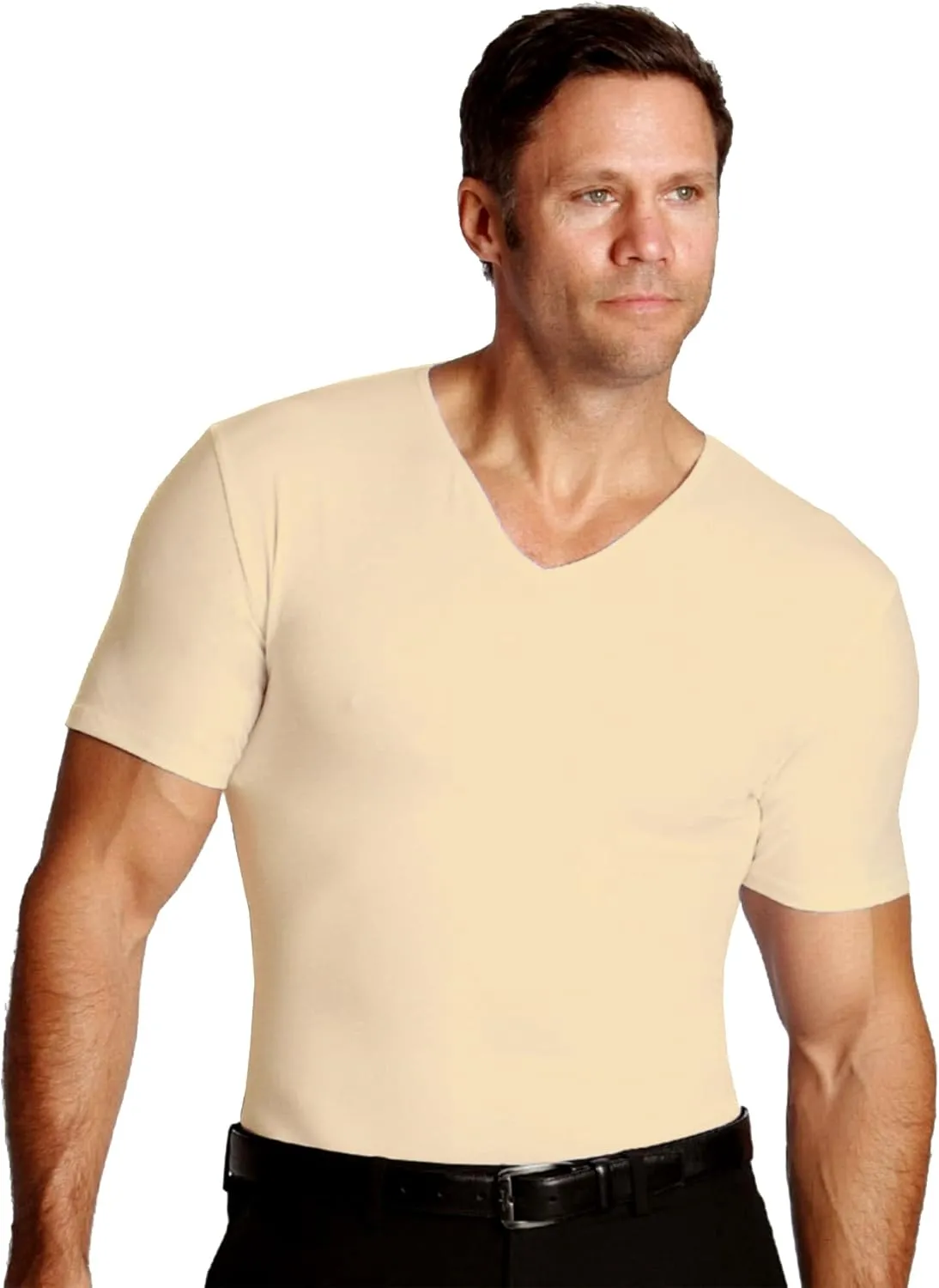 Insta Slim 3 Pack V-Neck, Look Up to 5 Inches Slimmer Instantly, Black