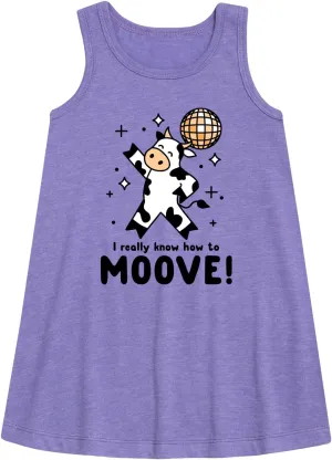 Instant Message - Watch Me Moove Disco Cow - Toddler & Youth Girls A-line Dress