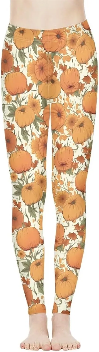 Irisjudy Christmas Elk Leggings for Women Thanksgiving Pumpkin High Waist Tummy Control Legging Purple Bat Running Yoga Pants