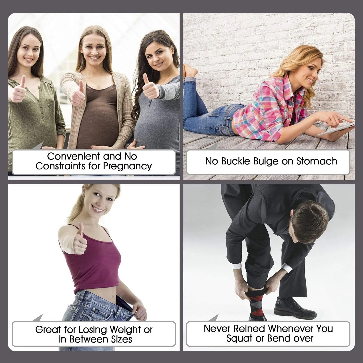 JASGOOD Invisible Women Stretch Belt No Show Elastic Web Strap Belt with Flat Buckle for Jeans Pants Dresses