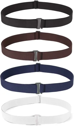 JASGOOD Invisible Women Stretch Belt No Show Elastic Web Strap Belt with Flat Buckle for Jeans Pants Dresses
