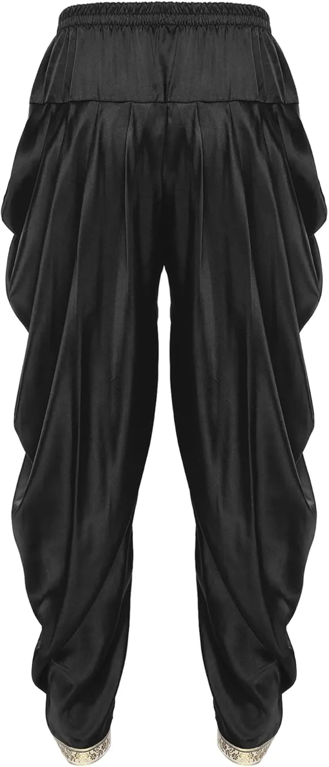 JEATHA Baggy Yoga Harem Pants for Men Satin Indian Arabian Gypsy Tribal Trouser Hippie Trousers Cosplay