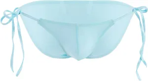 JEsilunmaMY Lace Up Bikini Briefs for Men Low Rise Side Tie Bulge Underwear Panties See Through Hollow Underpants Swimsuit