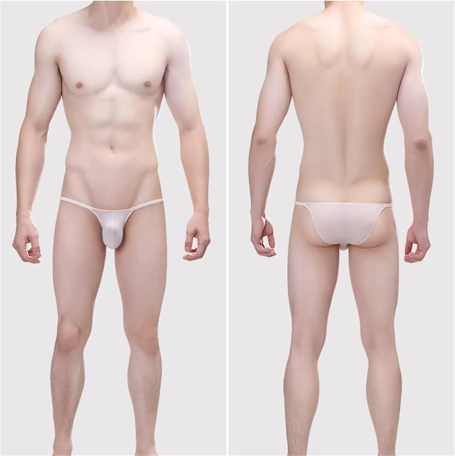 JEsilunmaMY Men's Ice Silk Thongs Low Waist Bulge Pouch G-Strings Briefs High Stretch Sexy Thin High Fork Underwear Lingerie