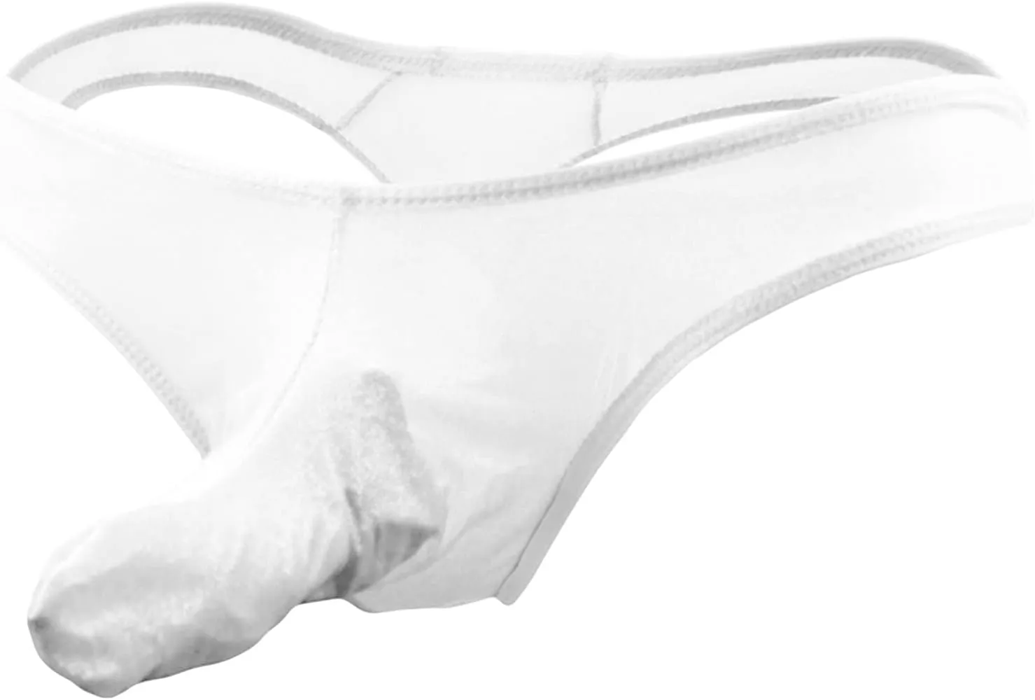 JEsilunmaMY Men's Long Pouch Bikini Briefs Sexy Mesh Sheer G-String Underwear Lingerie See Through Transparent T-Back Panties