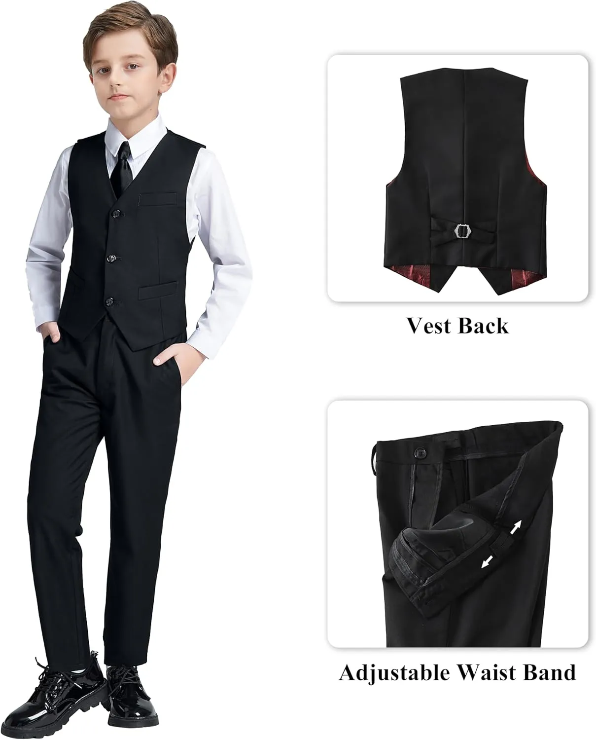 JPF Boy's Formal Suit Set Slim Fit Kids Tuxedo Suits for Wedding Teen Toddler Boy Dress Suit Outfit