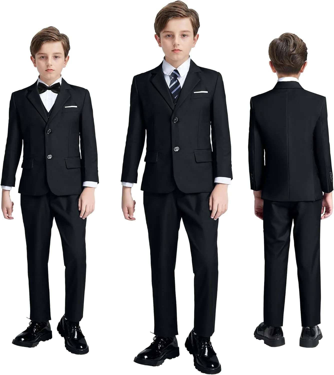 JPF Boy's Formal Suit Set Slim Fit Kids Tuxedo Suits for Wedding Teen Toddler Boy Dress Suit Outfit
