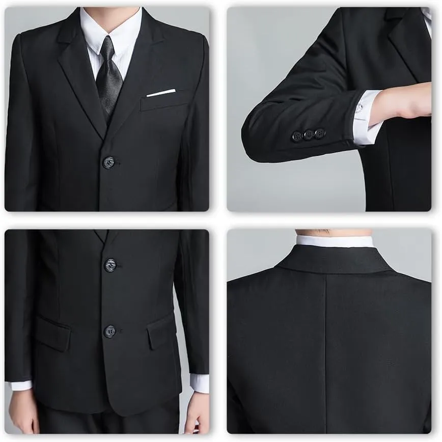 JPF Boy's Formal Suit Set Slim Fit Kids Tuxedo Suits for Wedding Teen Toddler Boy Dress Suit Outfit
