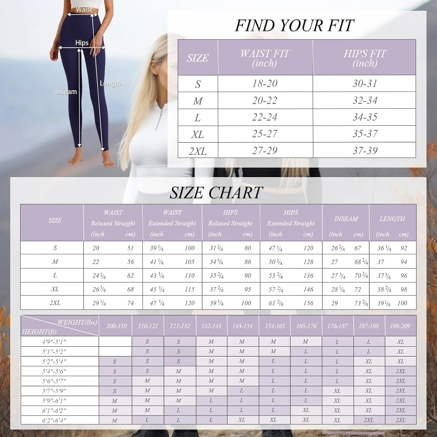 KOWSPORT Womens Yoga Pants High Waisted Yoga Legging with Pockets Tummy Control Workout Leggings Gym Pants