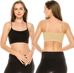 Kurve American Made Basic Crop Tank Top Bra Cami, UV Protective Fabric UPF 50  (Made with Love in The USA)