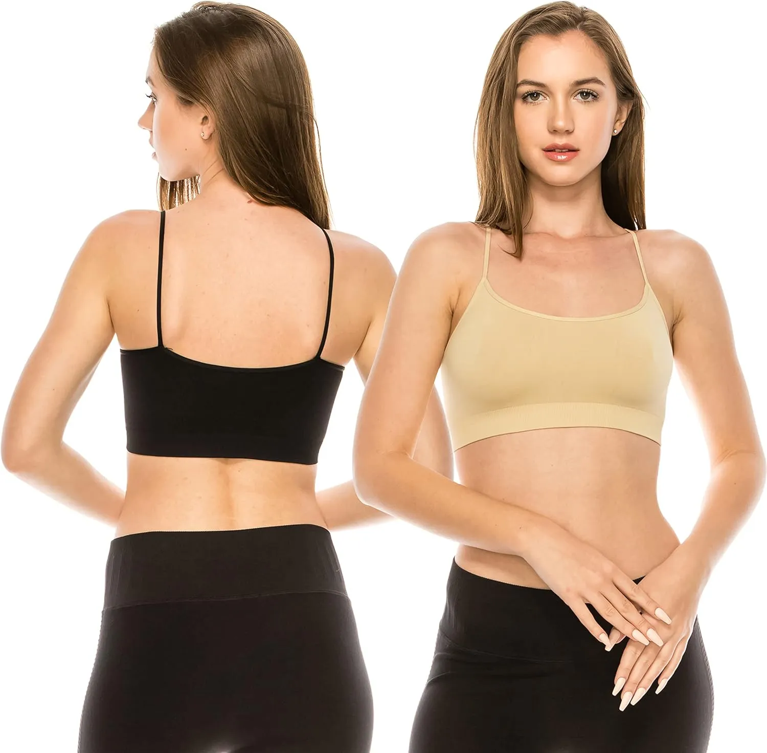 Kurve American Made Basic Crop Tank Top Bra Cami, UV Protective Fabric UPF 50  (Made with Love in The USA)