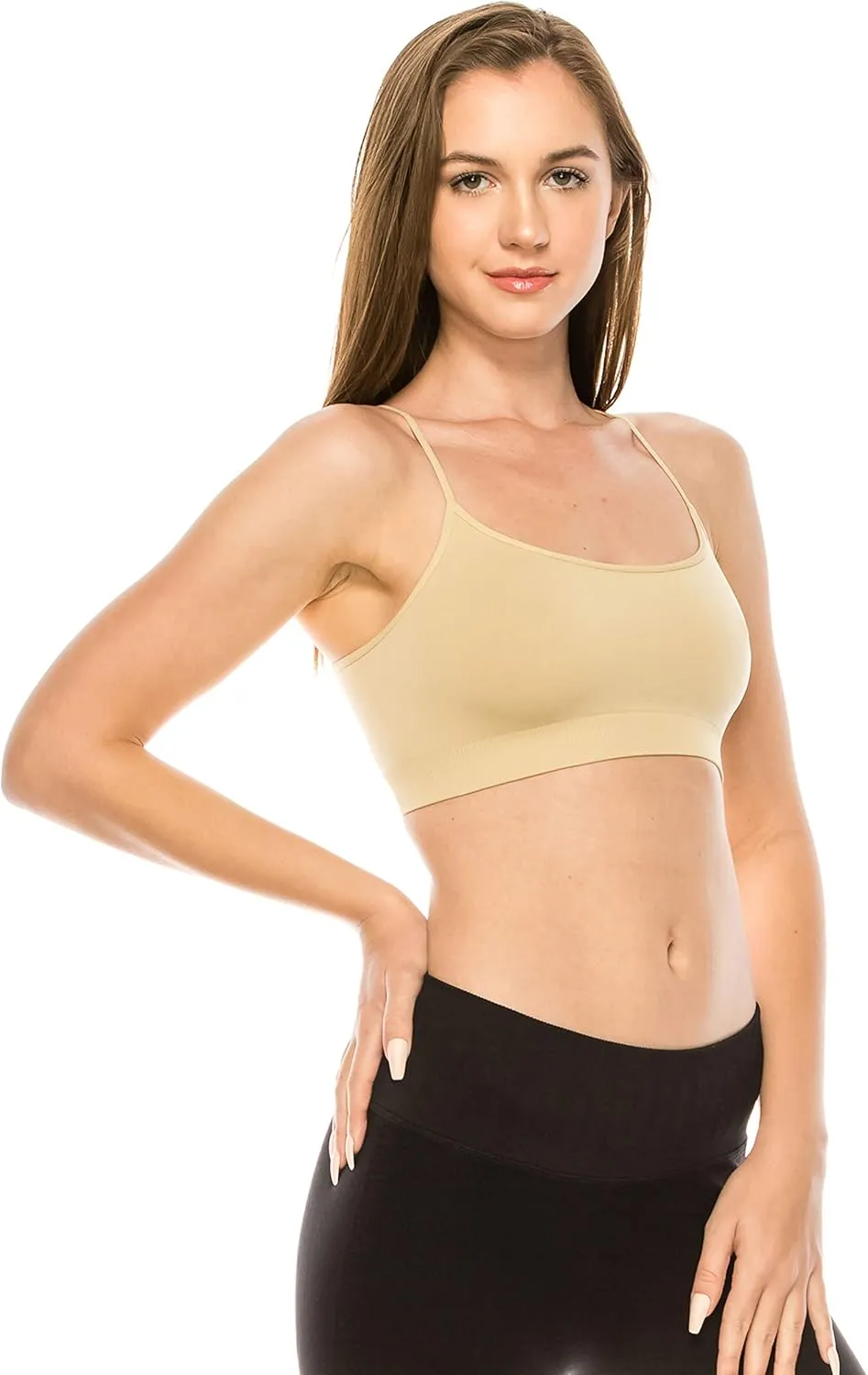 Kurve American Made Basic Crop Tank Top Bra Cami, UV Protective Fabric UPF 50  (Made with Love in The USA)