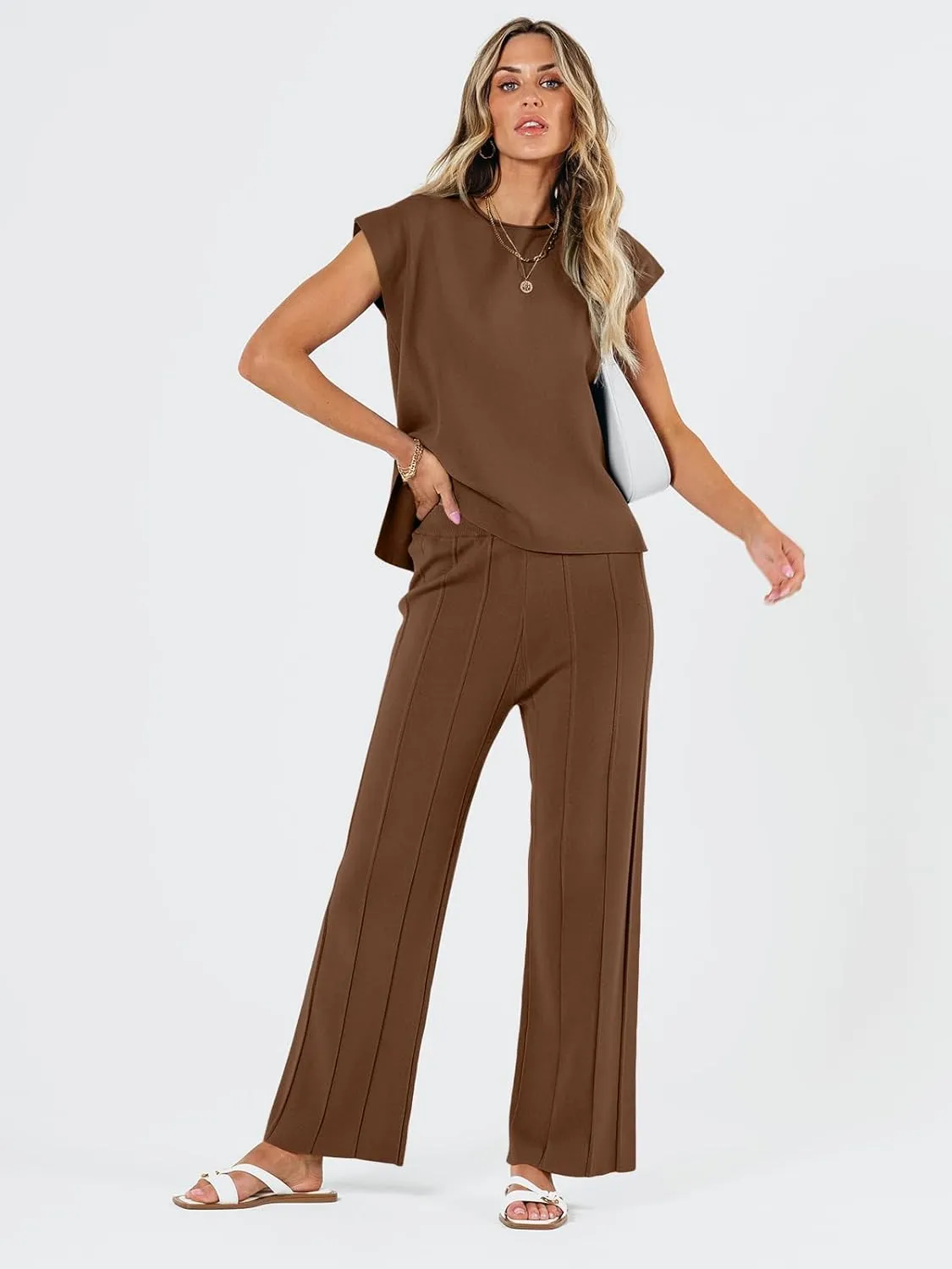 LILLUSORY 2 Piece Sets for Women Summer Vacation 2025 Lounge Outfits Matching Two Pcs Spring Knit Tracksuits Sweat Suits