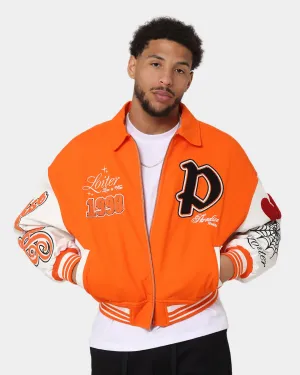Loiter Paradise Varsity Jacket Orange