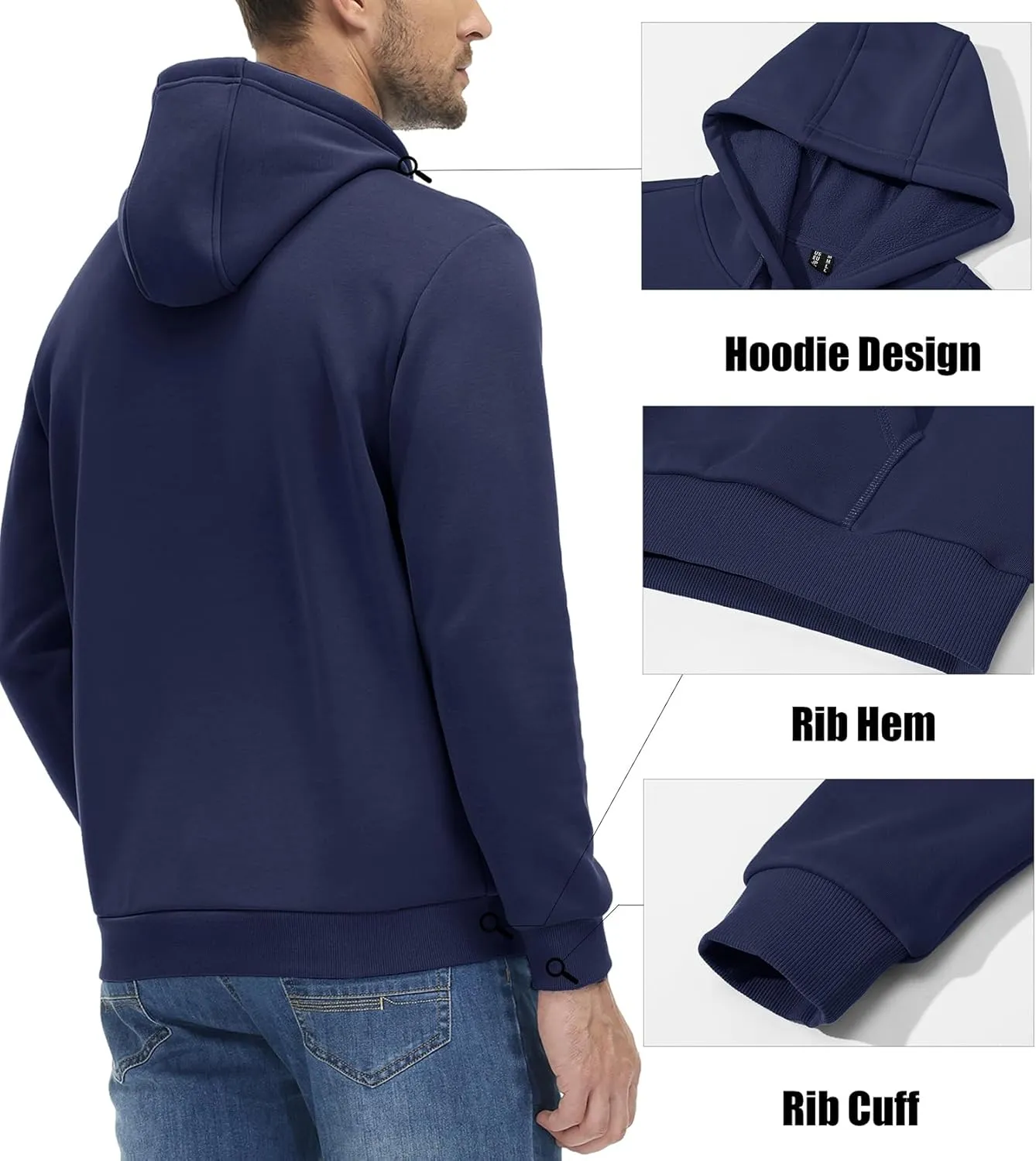 MAGCOMSEN Men's Active Hoodies Fleece Lined Sweatshirts Casual Athletic Workout Pullover With Kangaroo Pocket