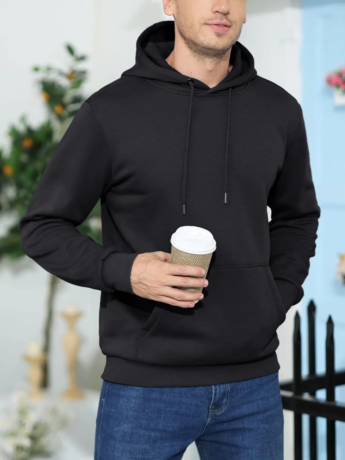 MAGCOMSEN Men's Active Hoodies Fleece Lined Sweatshirts Casual Athletic Workout Pullover With Kangaroo Pocket