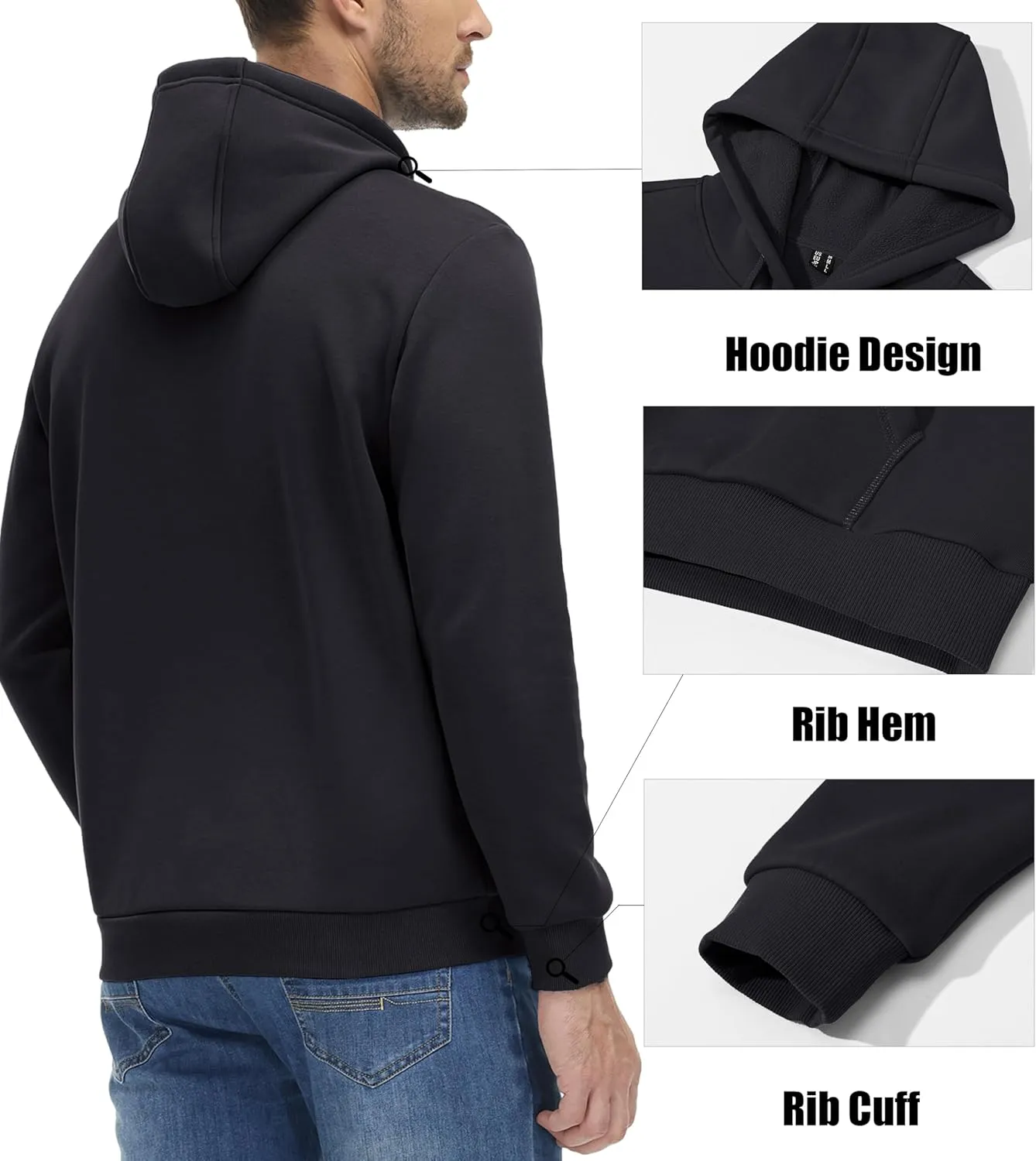 MAGCOMSEN Men's Active Hoodies Fleece Lined Sweatshirts Casual Athletic Workout Pullover With Kangaroo Pocket