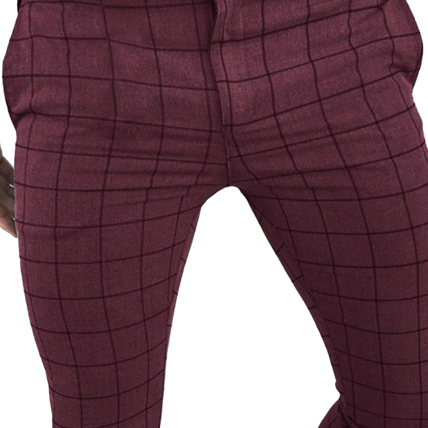 Maiyifu-GJ Men's Stretch Skinny Dress Pants Fashion Slim Fit Business Casual Pants Lightweight Tapered Chino Trousers