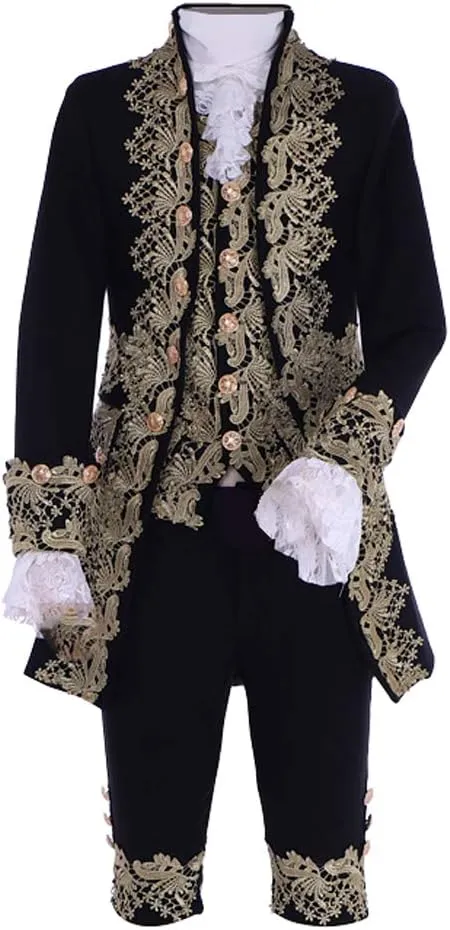 MelangCos Men's Victorian Costume Rococo Costume Suit Prince Cosplay Regency Costume for Halloween