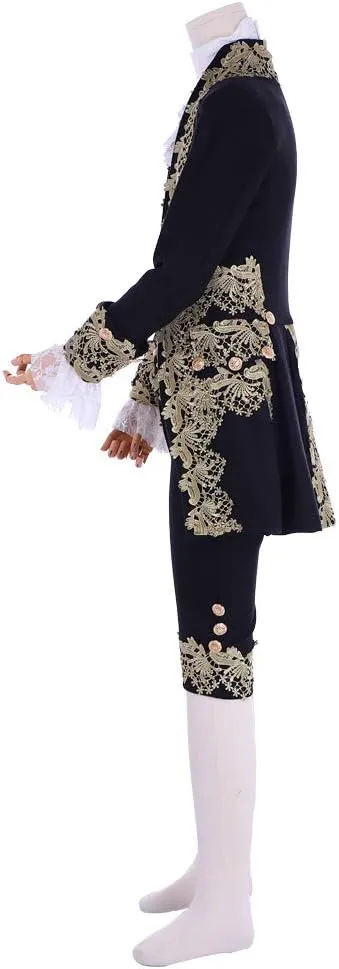 MelangCos Men's Victorian Costume Rococo Costume Suit Prince Cosplay Regency Costume for Halloween