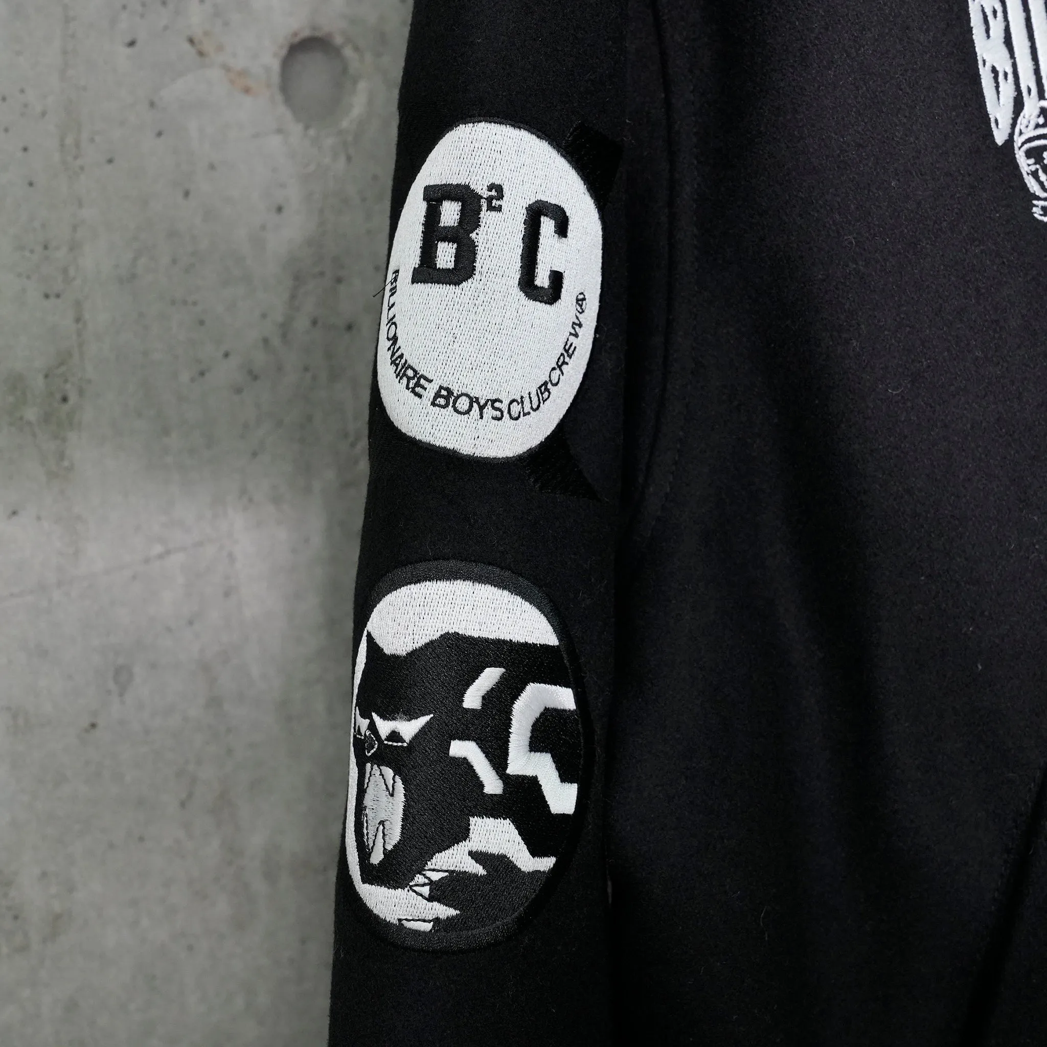 MELTON VARSITY JACKET / BLACK