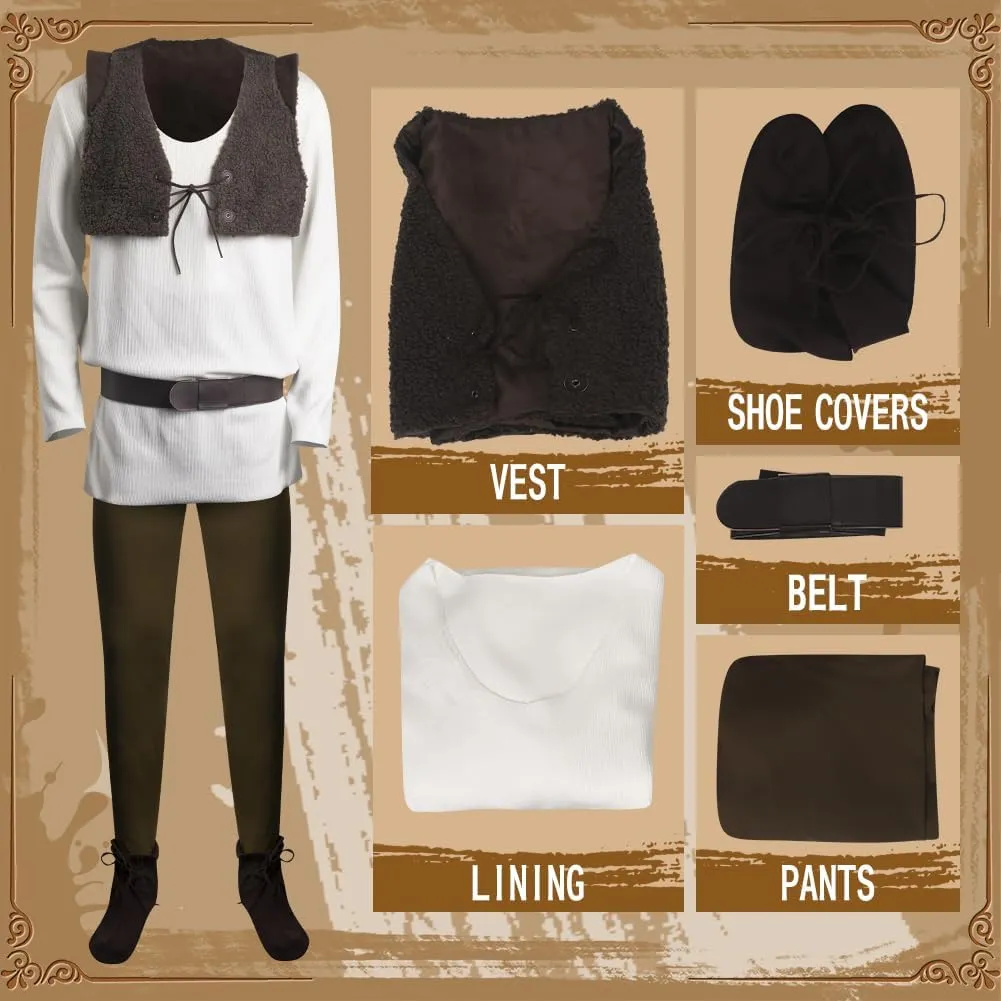Mens Costume Shirt Vest Pants Outfit Cosplay Movie Halloween Party Costumes Full Set for Adults