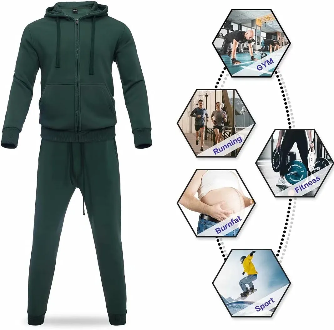 Men's hoodie sweatsuit Full-Zip fleece track suits casual jogger set outdoor sportswear