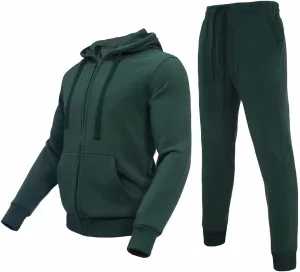 Men's hoodie sweatsuit Full-Zip fleece track suits casual jogger set outdoor sportswear