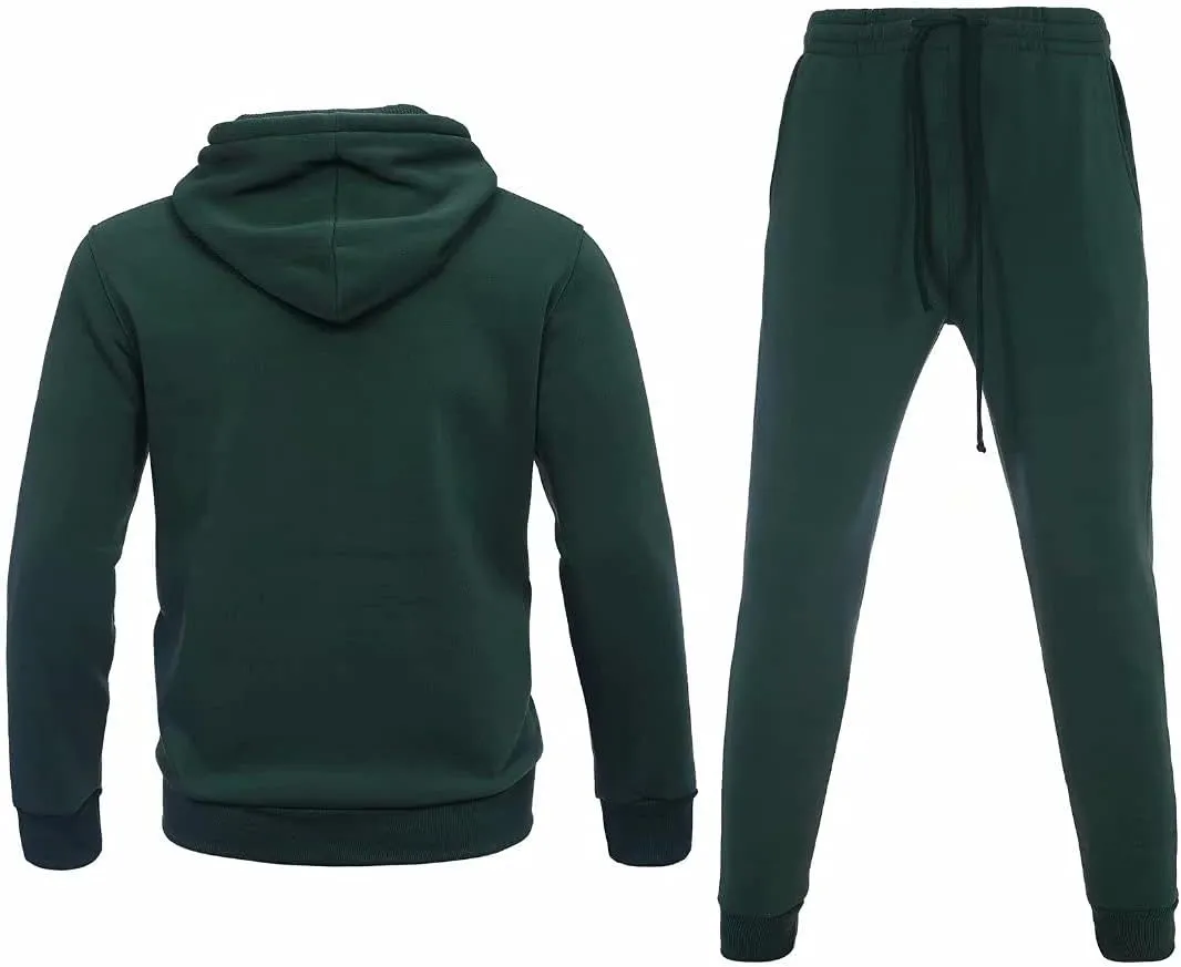 Men's hoodie sweatsuit Full-Zip fleece track suits casual jogger set outdoor sportswear