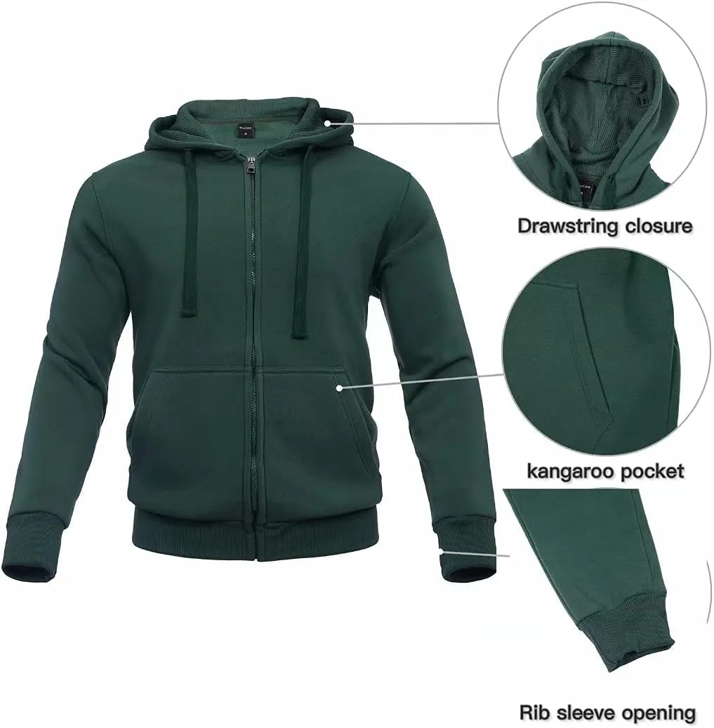 Men's hoodie sweatsuit Full-Zip fleece track suits casual jogger set outdoor sportswear