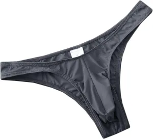Men's Nylon Thongs Underwear Sexy Low Rise Bulge Pouch Briefs G-String Bikini Swimsuit