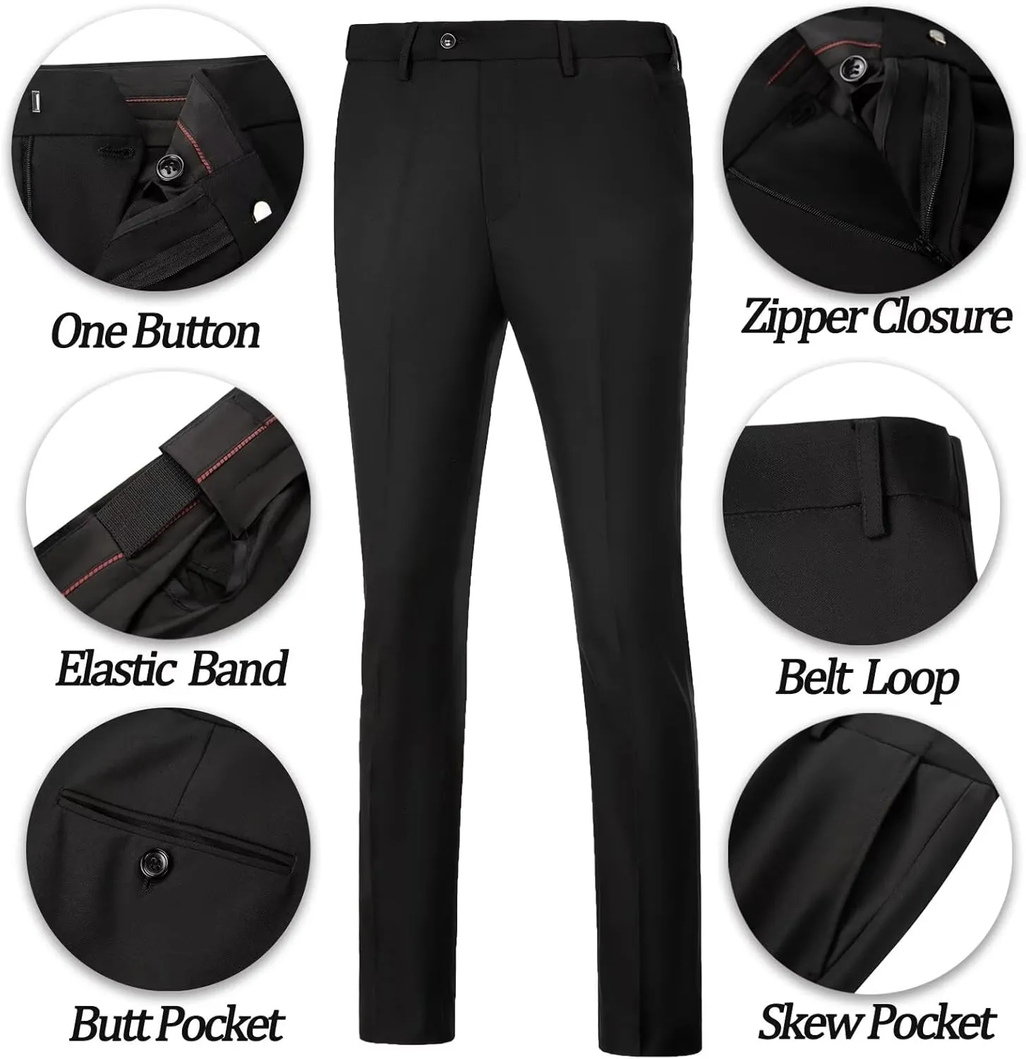 Mens Suit 3 Piece Formal Shawl Lapel Tuxedo for Men Wedding Suits One Button Jacket Vest Pants Set