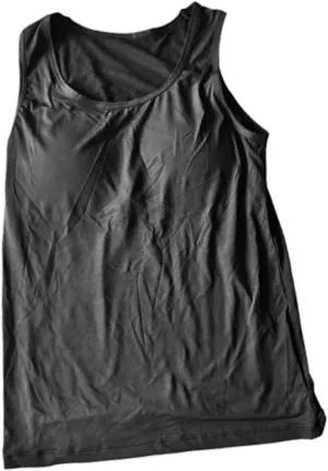 Mens Tank Top Padded Bottoming Shirt Undershirt for Workout Fitness Training Gym, L Black