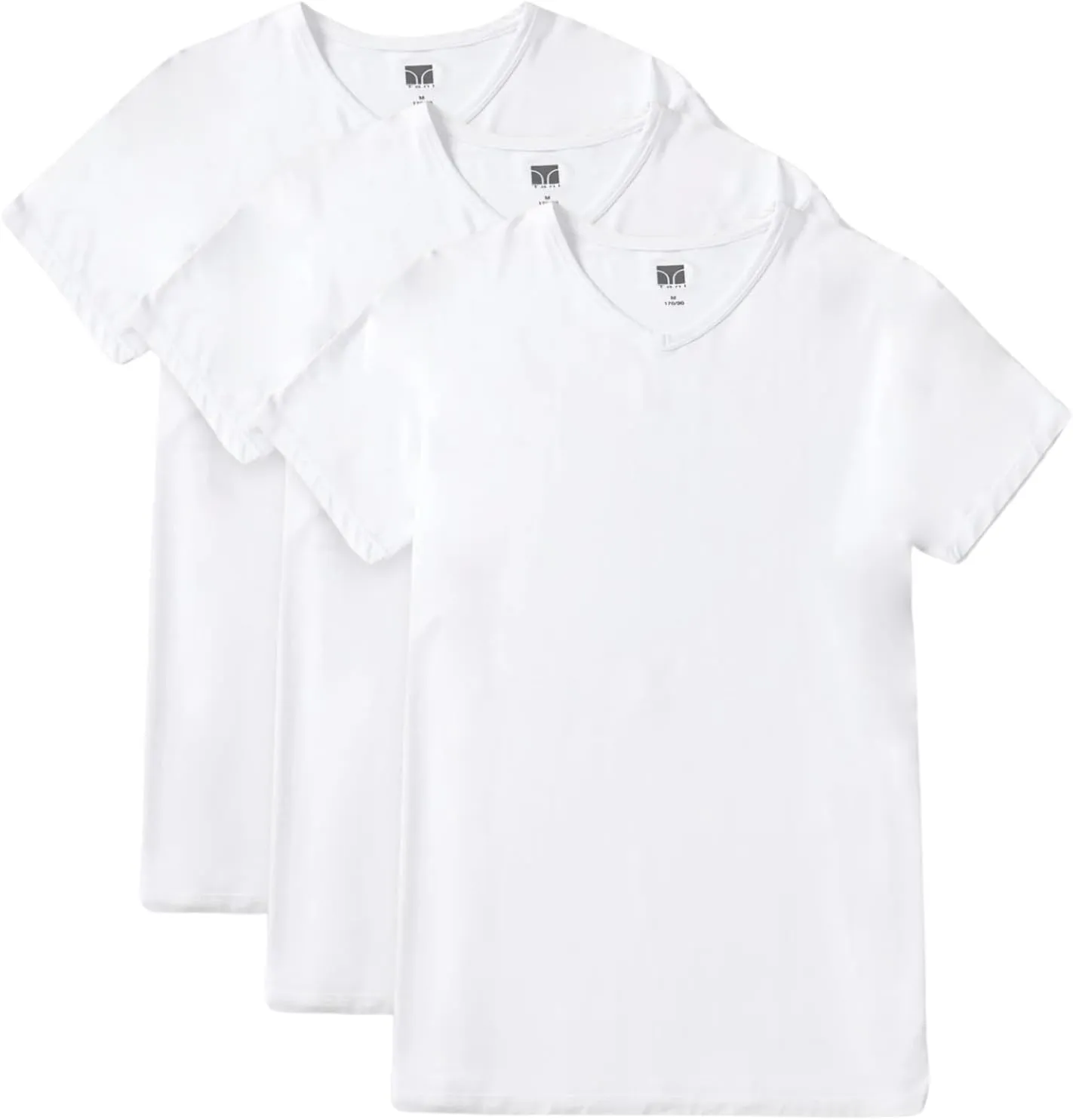 Men's V-Neck Undershirts, Ultra-Soft, Lightweight, Breathable, 3 Pack, Multicolor