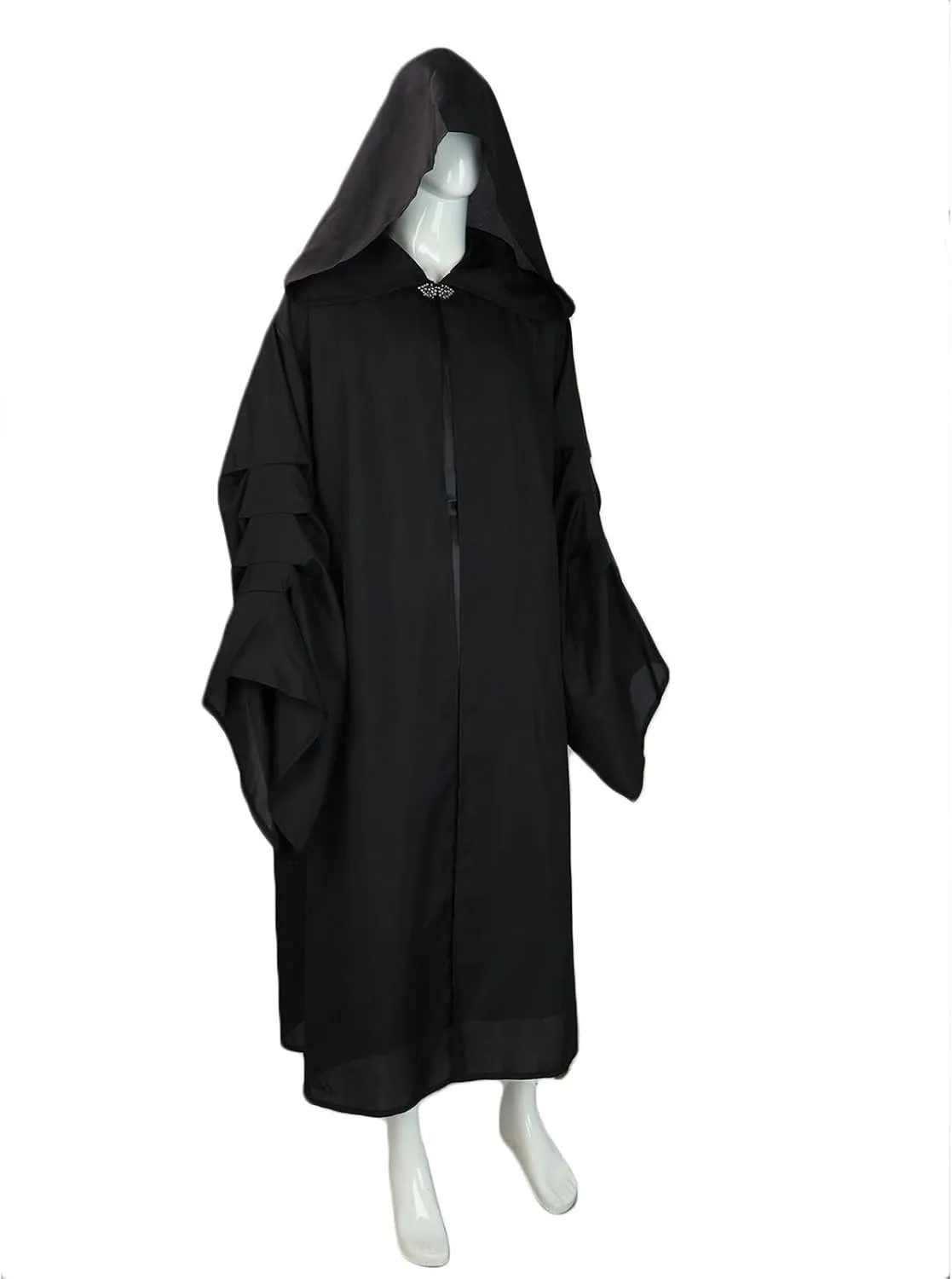 Men'S Vintage Gothic Cape, Medieval Hooded Knight Royal Court Cape, Side Opening Top Halloween Cosplay Costume