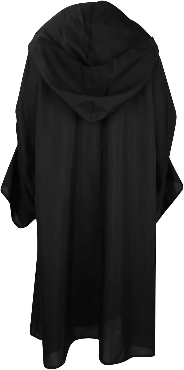 Men'S Vintage Gothic Cape, Medieval Hooded Knight Royal Court Cape, Side Opening Top Halloween Cosplay Costume