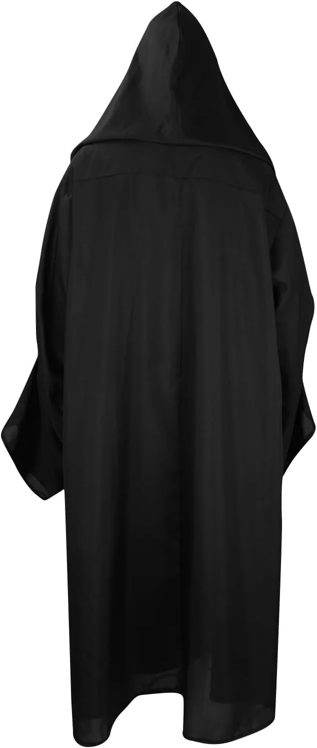 Men'S Vintage Gothic Cape, Medieval Hooded Knight Royal Court Cape, Side Opening Top Halloween Cosplay Costume
