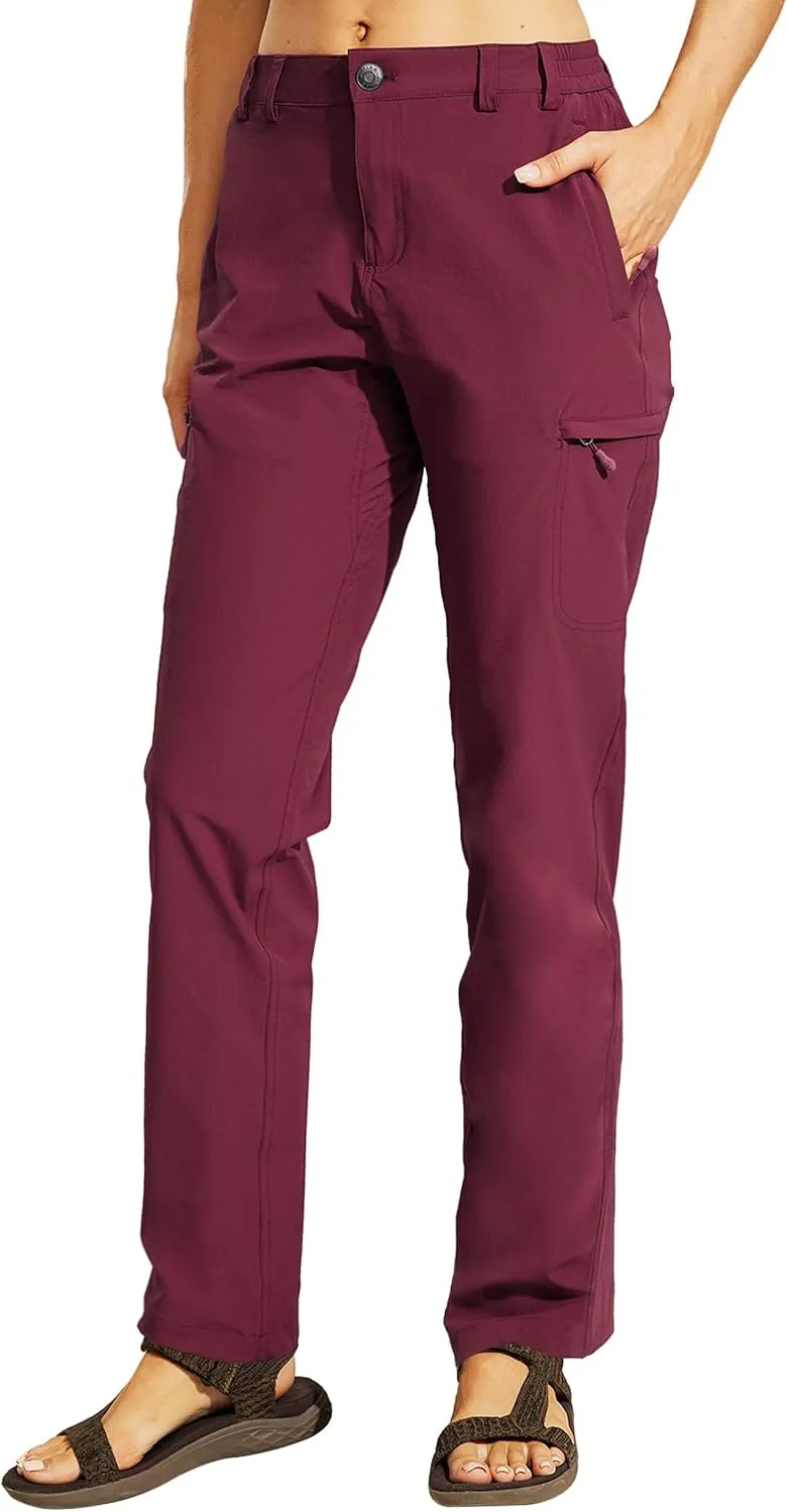 MIER Women's Quick Dry Cargo Pants Lightweight Tactical Hiking Pants with 6 Pockets, Stretchy and Water-Resistant