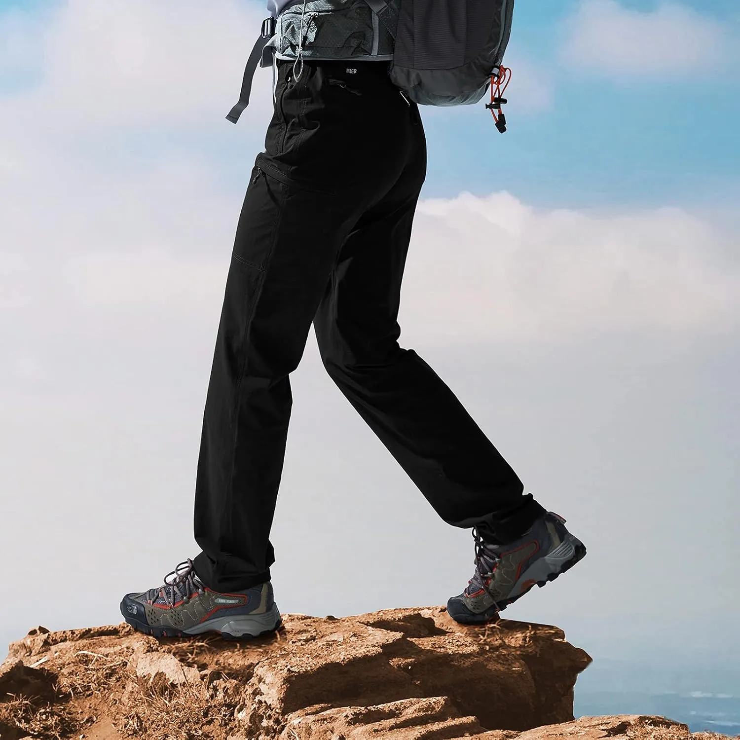 MIER Women's Quick Dry Cargo Pants Lightweight Tactical Hiking Pants with 6 Pockets, Stretchy and Water-Resistant