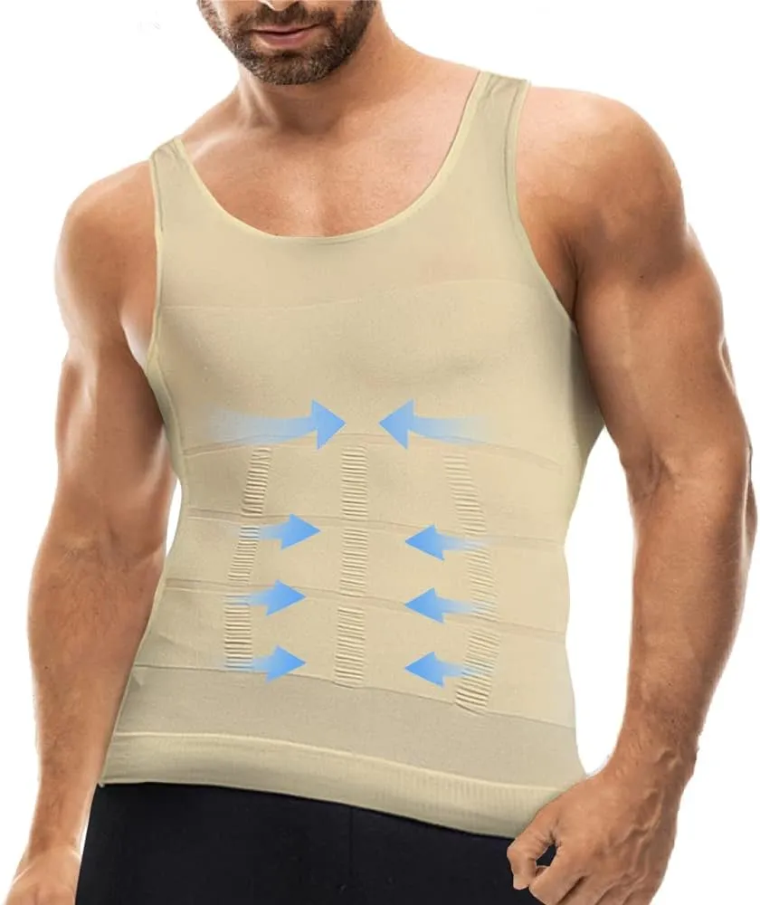 Mistirik Compression Shirts for Men - Mens Slimming Body Shaper Vest - Tight Tank Top for Men - Compression Shirt Tank Top