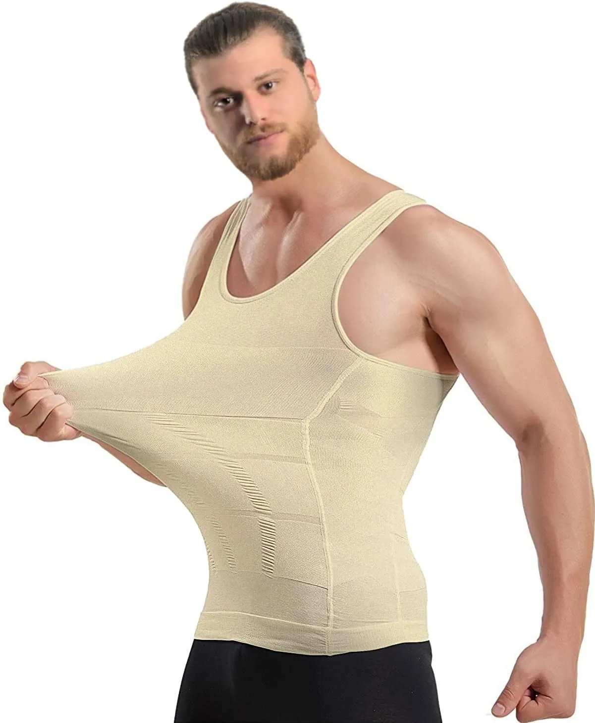 Mistirik Compression Shirts for Men - Mens Slimming Body Shaper Vest - Tight Tank Top for Men - Compression Shirt Tank Top