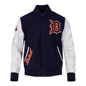 MLB DETROIT TIGERS CLASSIC WOOL MEN'S VARSITY JACKET (MIDNIGHT NAVY/WHITE)